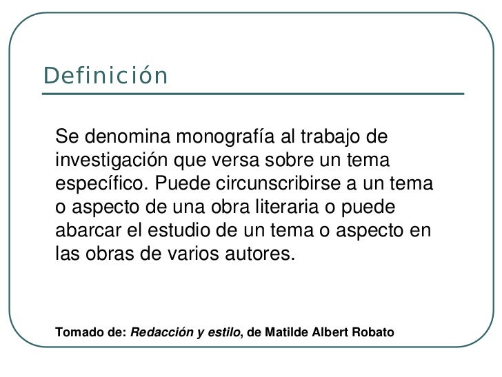 Significado monografia