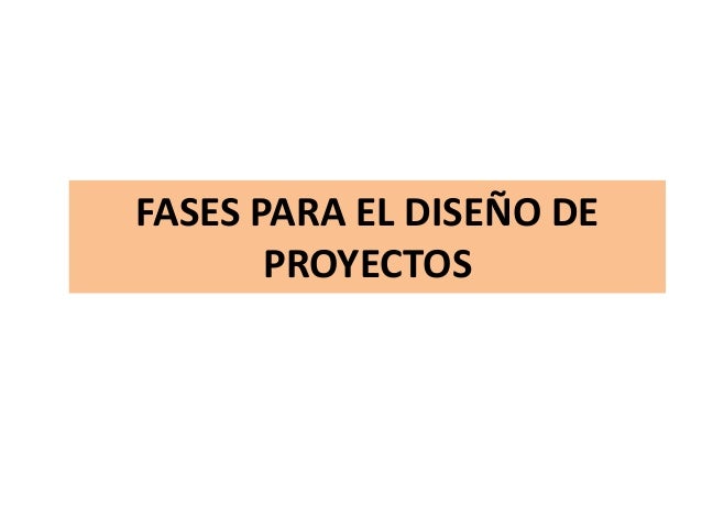 DISENO DE PROYECTOS diseno de proyectos: