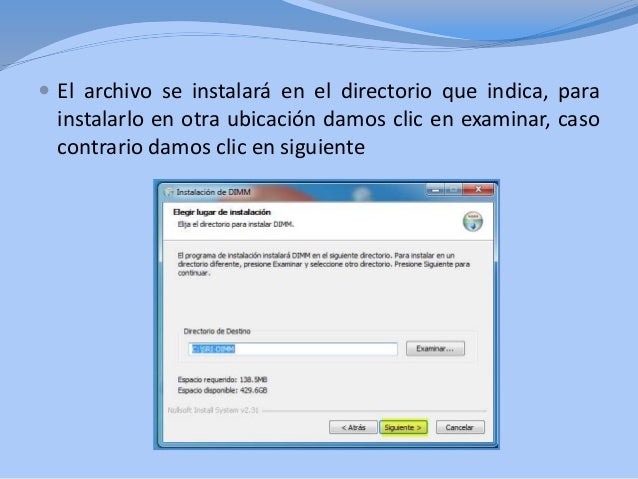 Pasos para instalar el programa dimm