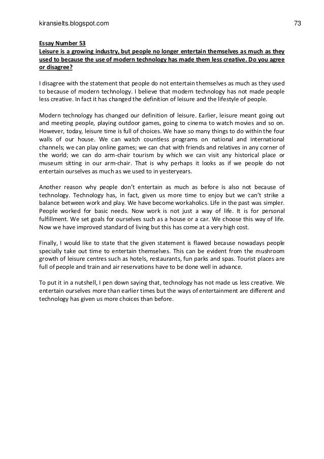 Sample Essay On Modern Technology