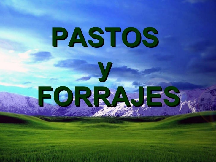 Pastos y forrajes Pastos y forrajes