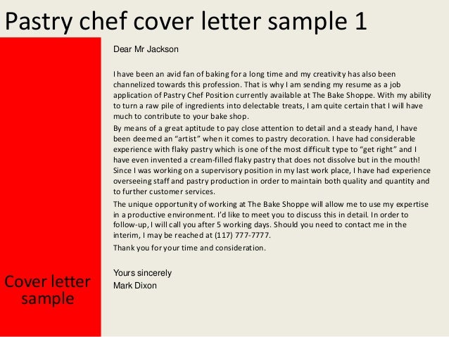 Sample Of A Chef Cover Letter Good Display Popular