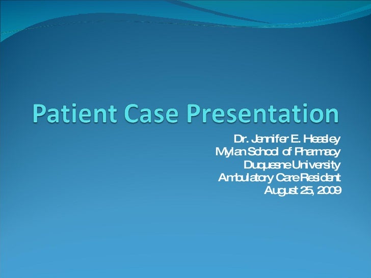clinical case study presentation format