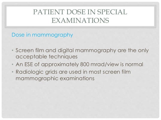 estimation of mean glandular dose for breast tomosynthesis Estimation of mean glandular dose for breast tomosynthesis: factors for use with the uk, european and iaea breast dosimetry protocols. estimation of mean glandular dose for breast tomosynthesis Estimation of mean glandular dose for breast tomosynthesis: factors for use with the uk, european and iaea breast dosimetry protocols.