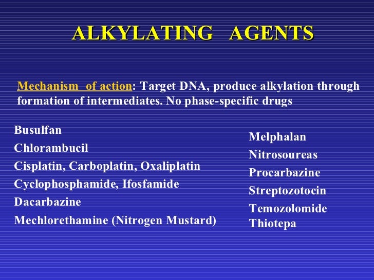 Alkylation Chemotherapy Diet