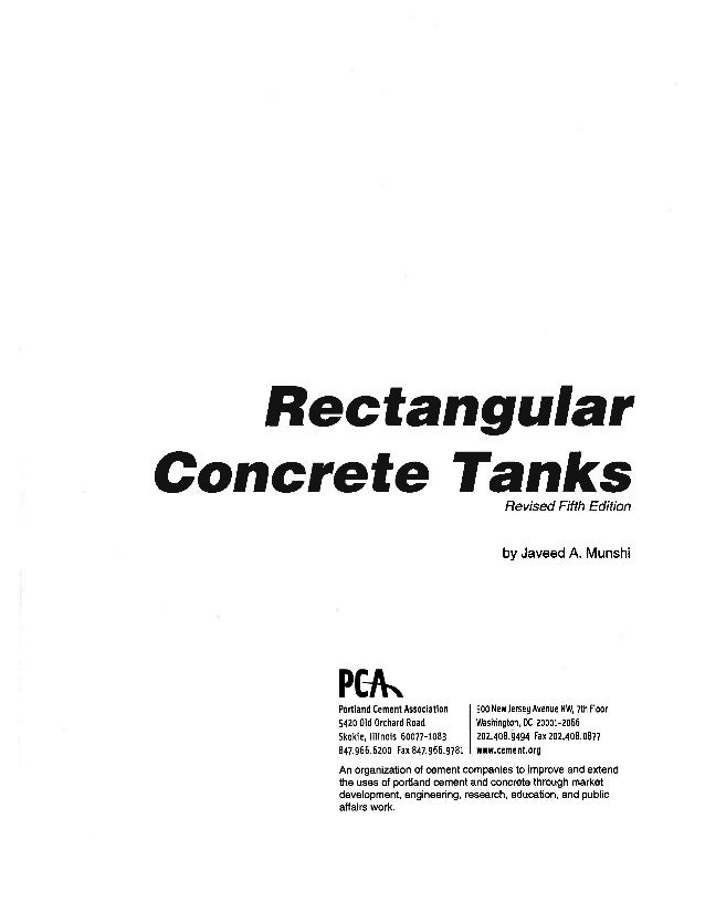 pca rectangular concrete tanks manual