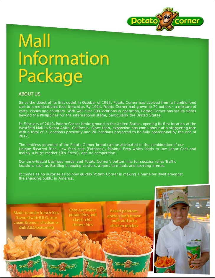 Potato Corner USA Mall Info Package