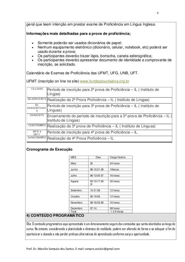 Exame de proficiencia em ingles para mestrado
