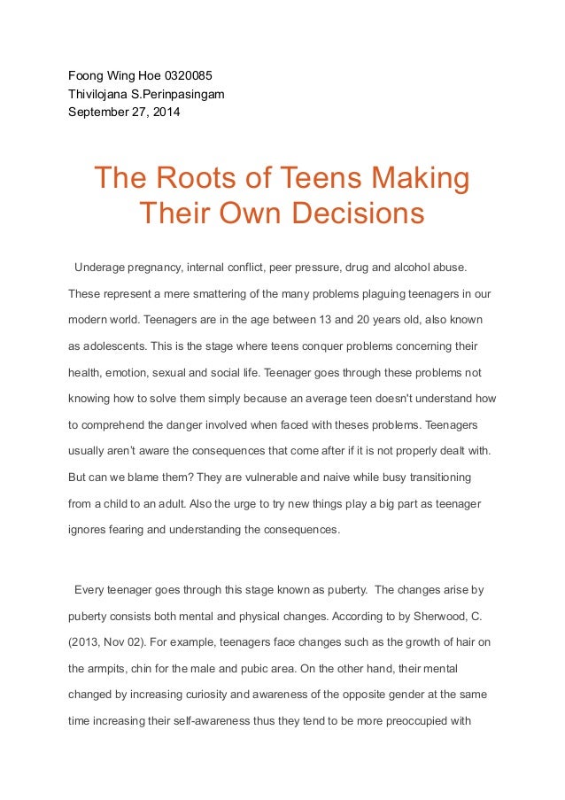 Conflict between teenagers and parents essay