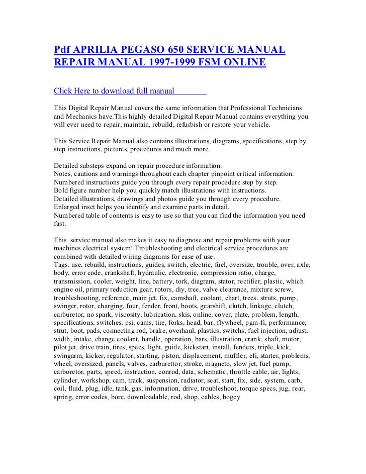 online repair manual 99