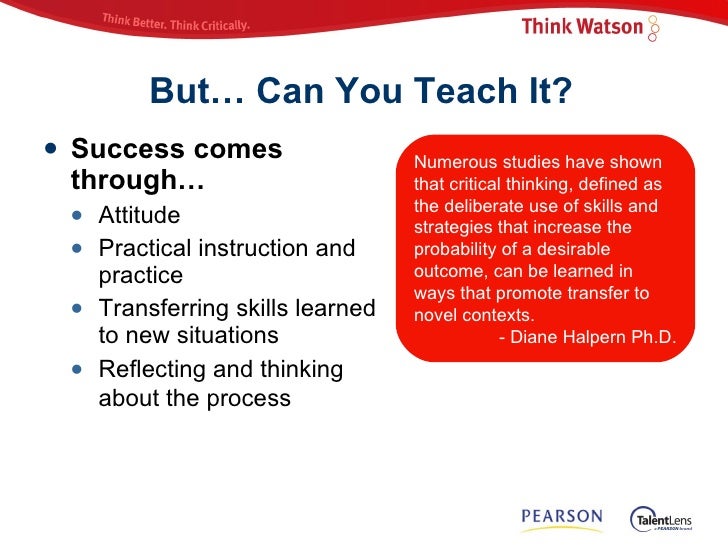 Critical Thinking: Where to Begin