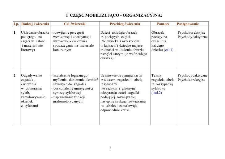 Pedagogika - zajęcia korekcyjno-kompensacyjne kl.3 (pisownia "ó")