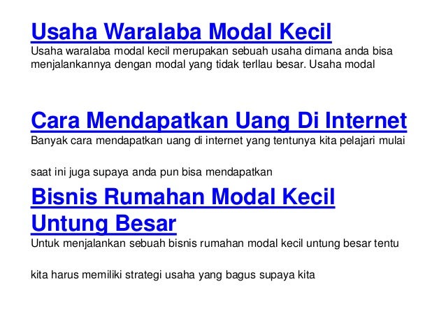 Bisnis Modal Kecil Untung Besar Untuk Mahasiswa