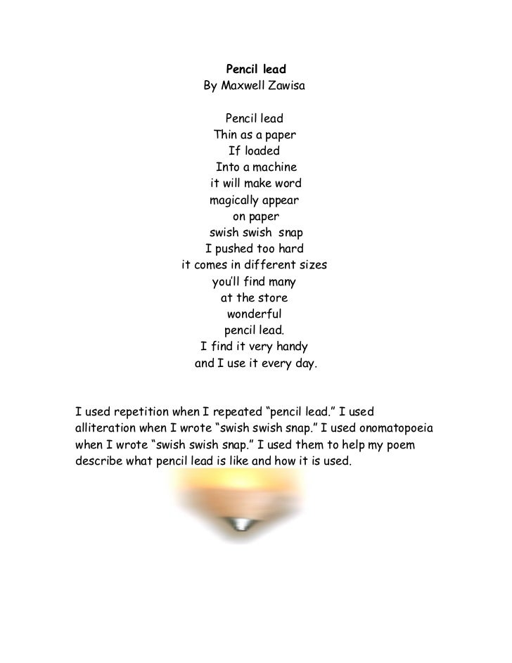 Pencil lead poem