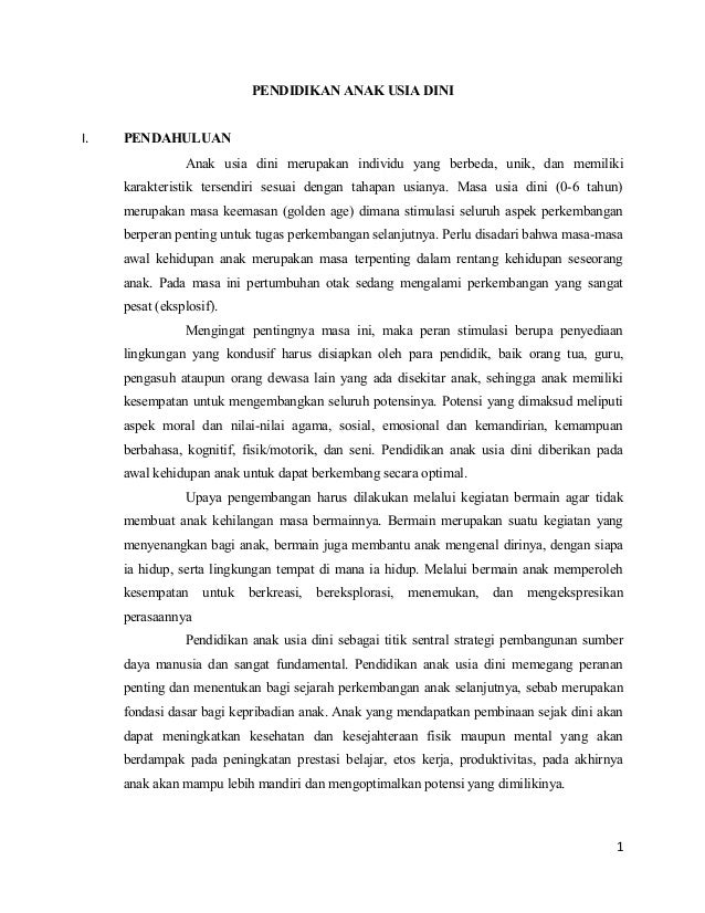 essay pendidikan anak usia dini