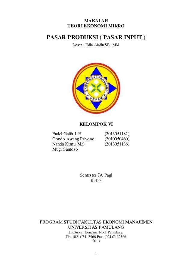 Makalah Pengantar Ilmu Ekonomi Struktur Pasar 