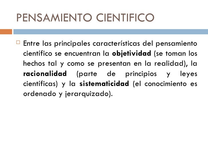 Pensamiento cientifico