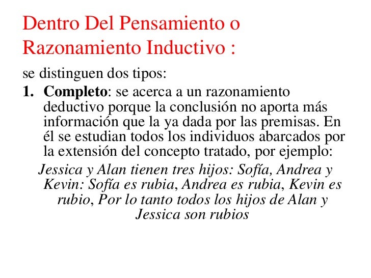 Pensamiento inductivo y deductivo