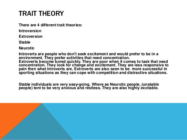 Trait theory sports psychology essay example image