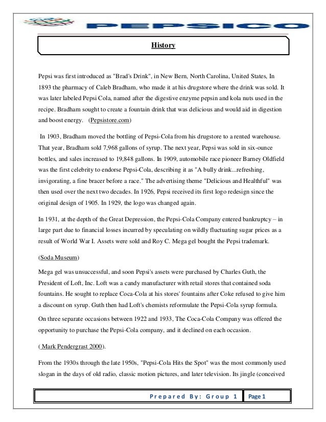 Pepsico diversification strategy in 2008 case