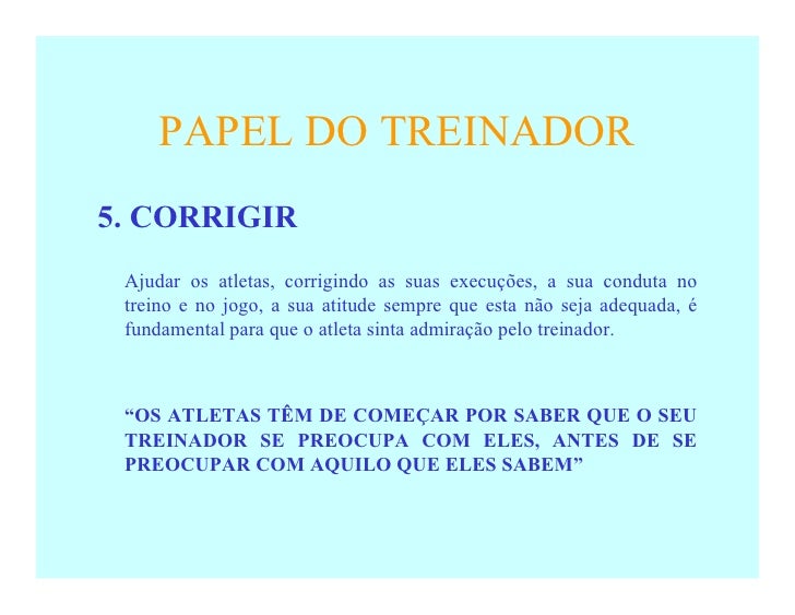 Perfil De Um Treinador