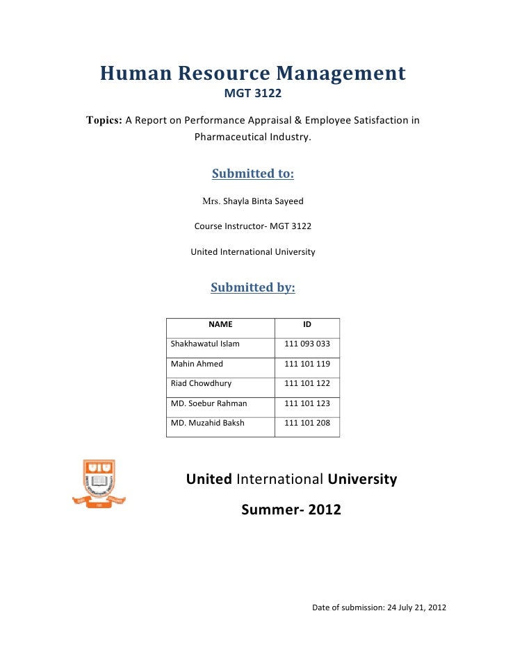 Dissertation Report On Performance Appraisal