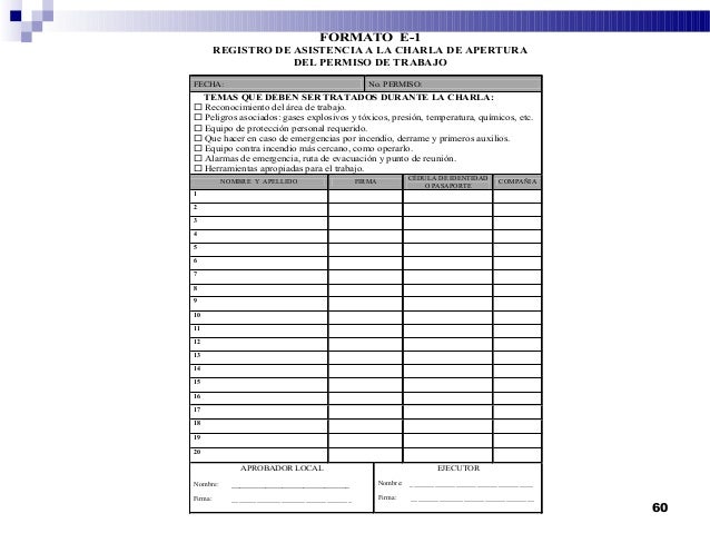 formato de asistencias