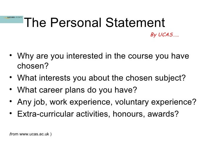 Template for personal statement