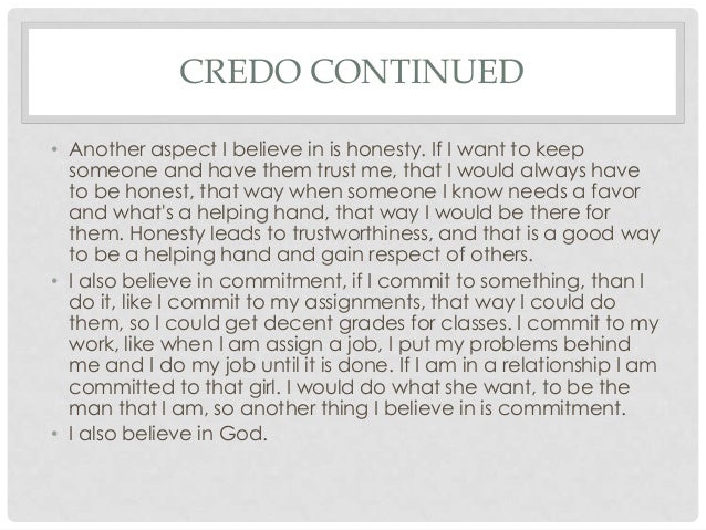Write my credo paper
