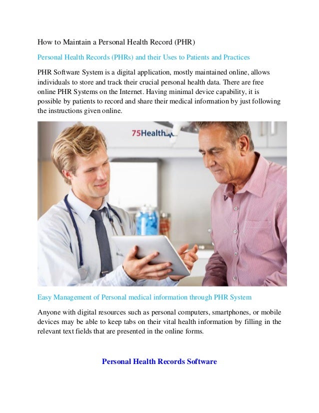 personal health records software personal health records