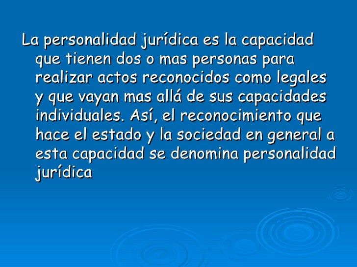 Personalidad juridica