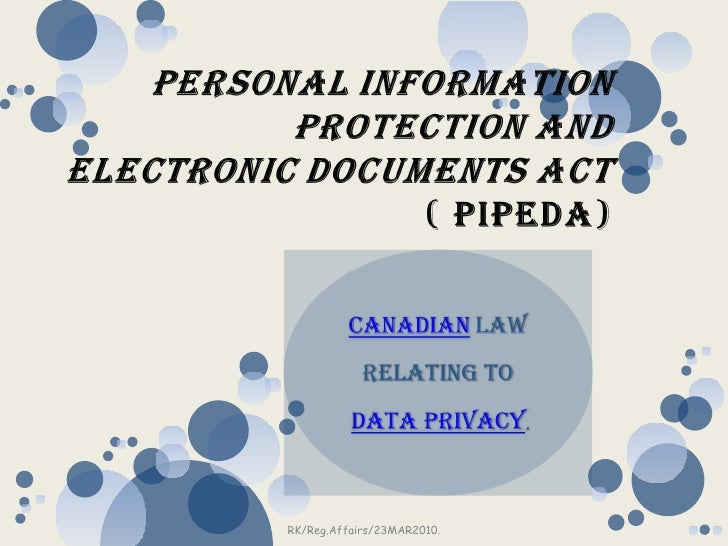 Personal information protection and electronic documents act