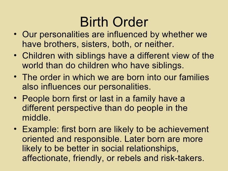 Essays on birth order and personality