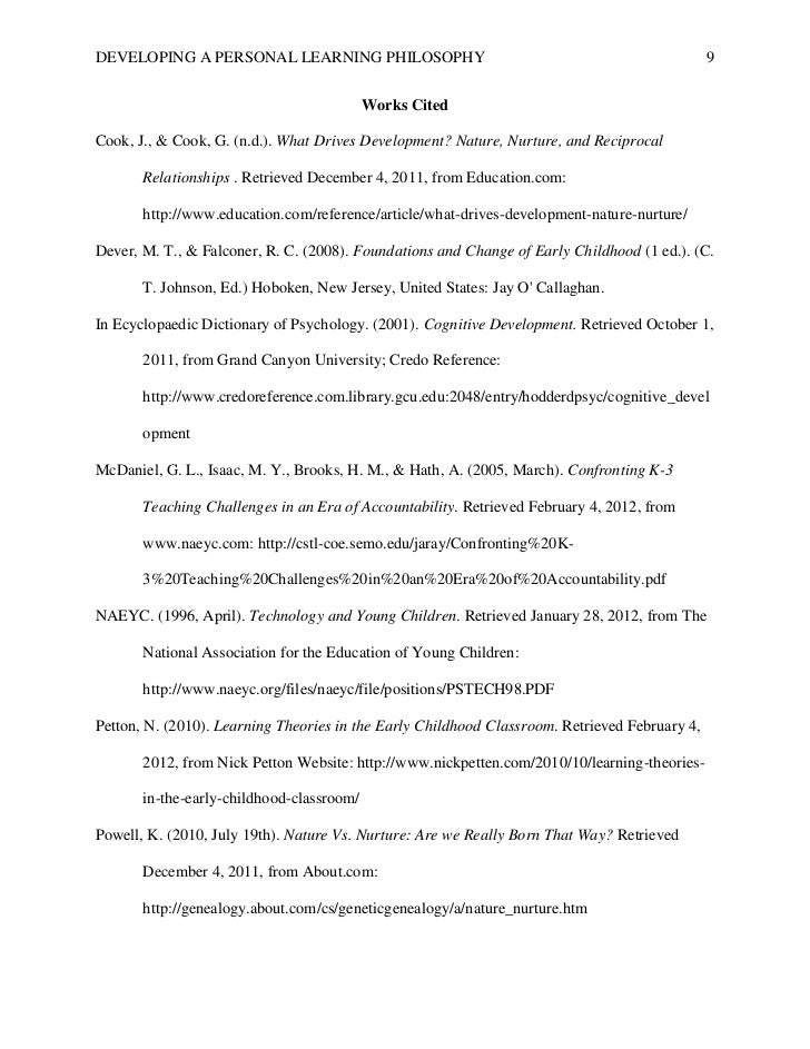 personal philosophy statement for early childhood education free personal philosophy of education essays