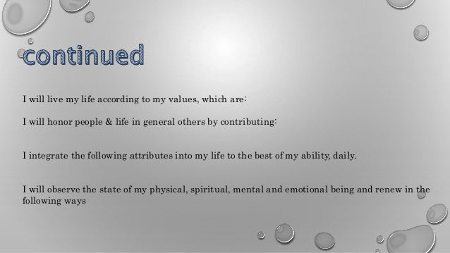 Personal mission statement sample for students