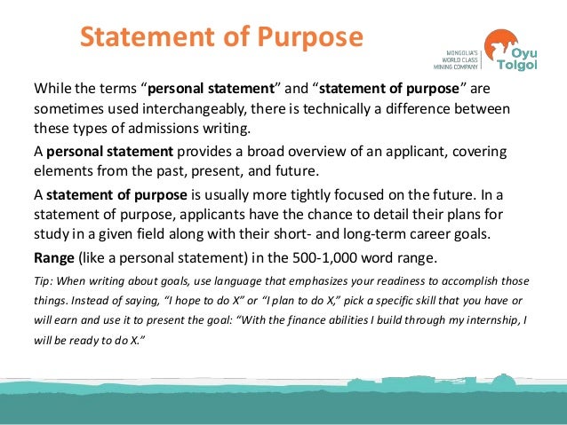 Personal statement of purpose