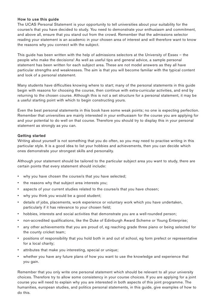 Personal statement essay ideas for children