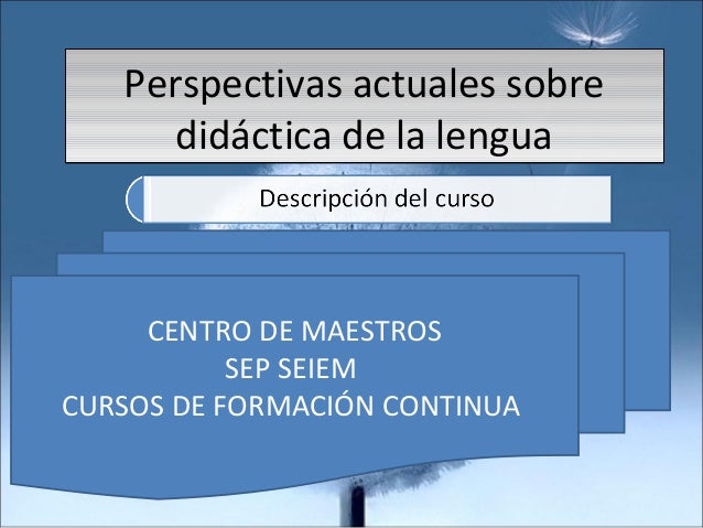 A LA DIDACTICA DE LA LENGUA a la didactica de la lengua: