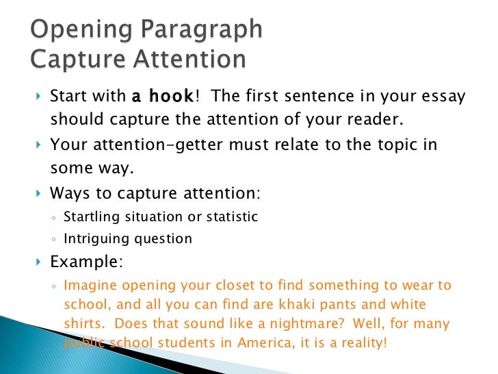 Examples of Topic Sentences