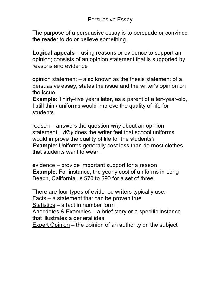Writing a Persuasive Essay