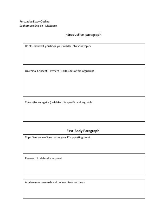 IRubric: Persuasive Essay Outline Rubric - T6958C: RCampus