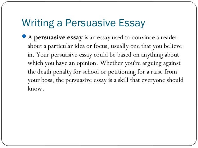 Persuasive Essay Assignment