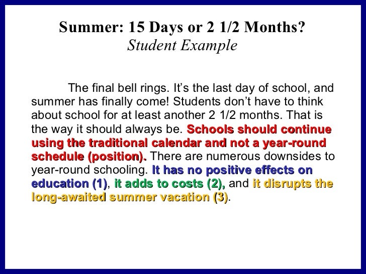 How do you write an essay on summer vacations for kids?