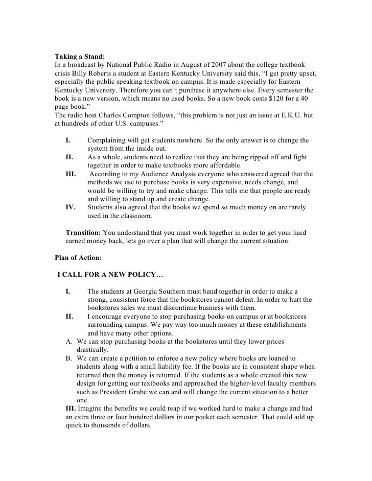 Speech Outline Example • My Speech Class