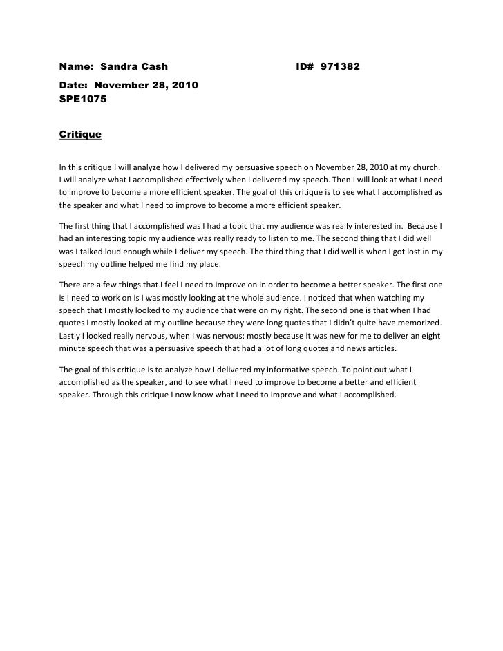 critique essay