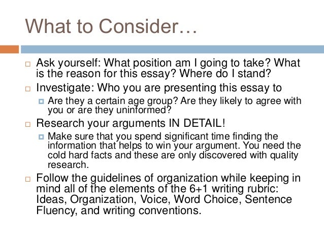 steps writing persuasive essay ppt