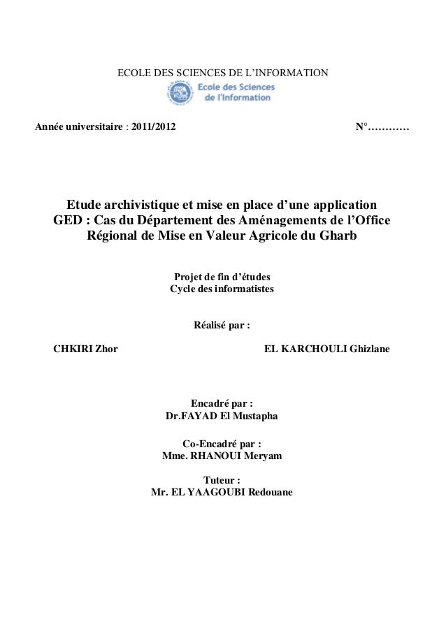 Projet de Fin d'études