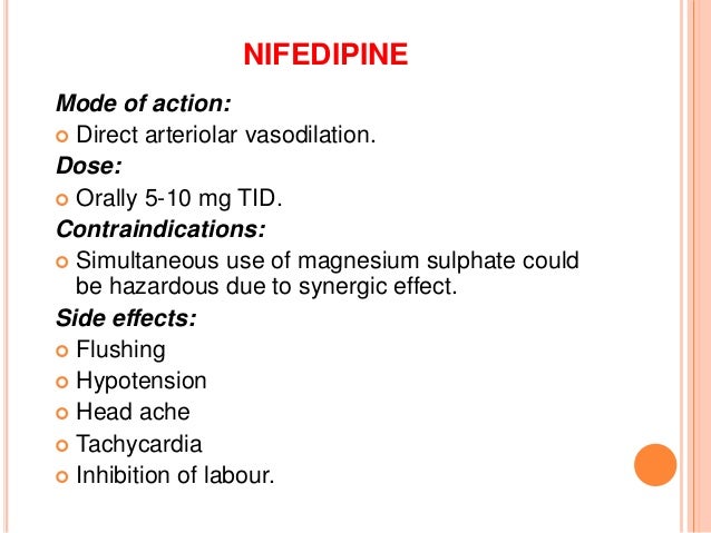Procardia Dosage For Preterm Labor