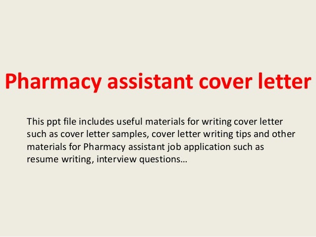 Pharmacy tech cover letter
