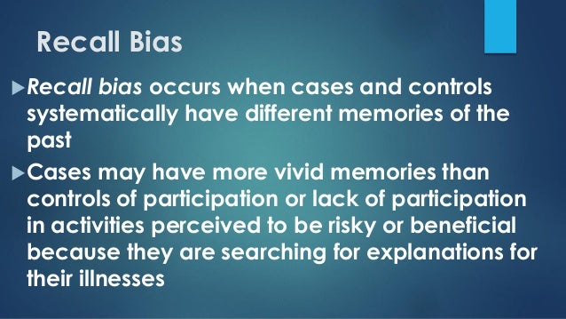 Bias in case control study ppt
